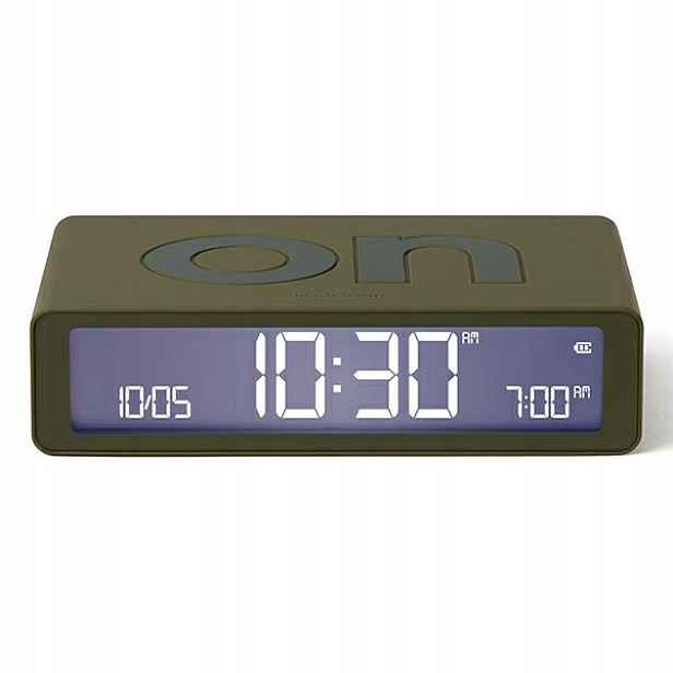 Budík Lexon Flip Classic oboustranný khaki