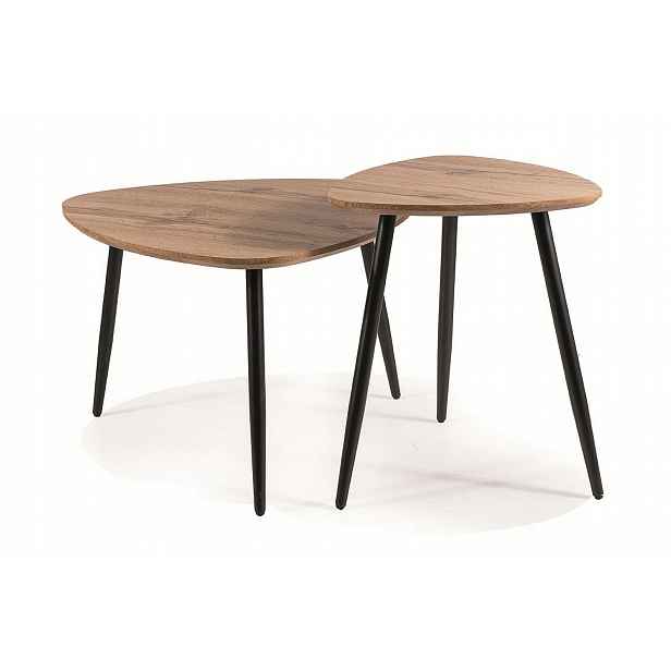Konferenční stolek Twin dub artisan/černý, sada Sig
