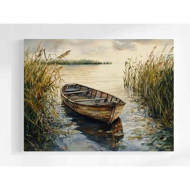 Obraz Na Plátně Canvas Krajina Jezero Voda Loď Loďka 80x60