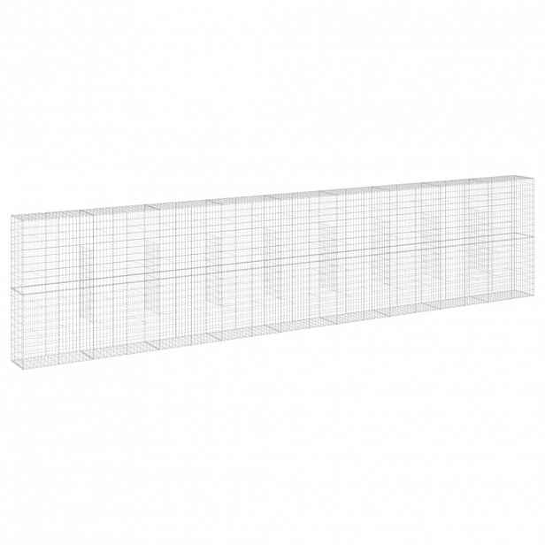 vidaXL Gabionový koš s víkem 900 x 50 x 200 cm pozinkované železo