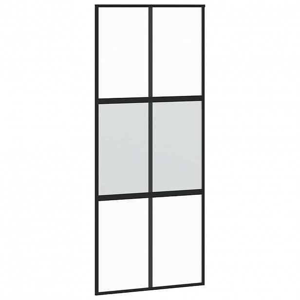 vidaXL Posuvné dveře černé 90 x 205 cm tvrzené sklo a hliník