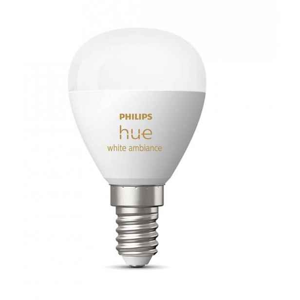 Philips Hue Smart žárovky - Chytrá LED žárovka E14, 5,1 W, stmívatelná, bílé světlo 929003573701