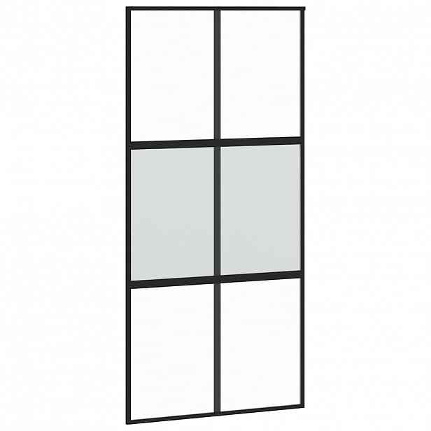 vidaXL Posuvné dveře černé 102,5 x 205 cm tvrzené sklo a hliník