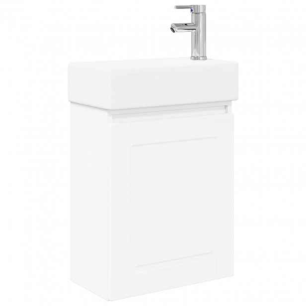 vidaXL Koupelnová skříňka s baterií Bílá 45,5 x 22,5 x 84 cm