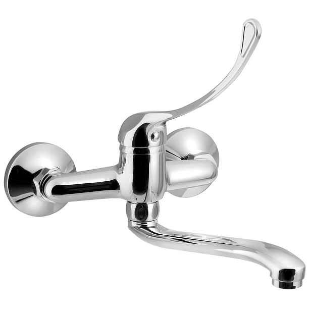 AQUALINE 35 nástěnná baterie, lékařská páka, ramínko ploché zvýšené, 220mm, chrom
