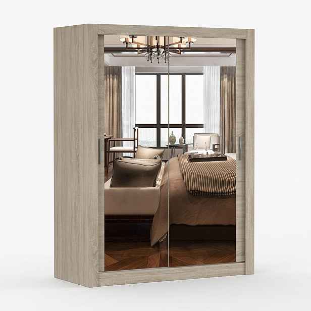 imoebel24 SKŘÍŇ s otočnými dveřmi Milan 150 cm 150/215/64 cm, 2dveřová, dub sonoma