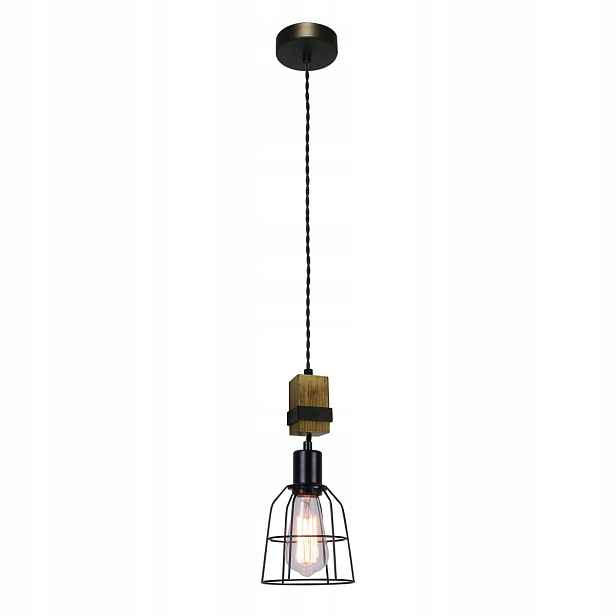 Italux Ponte Závěsná lampa Industriální černá E27 60W, stmívatelná