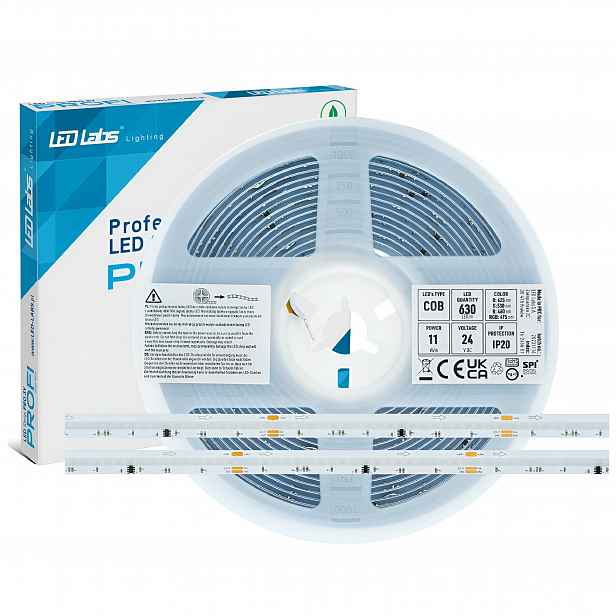 Led pásek 24V 5 m Cob Rgb Digitální Spi 55W Multicolor Profi WS2811 Premium
