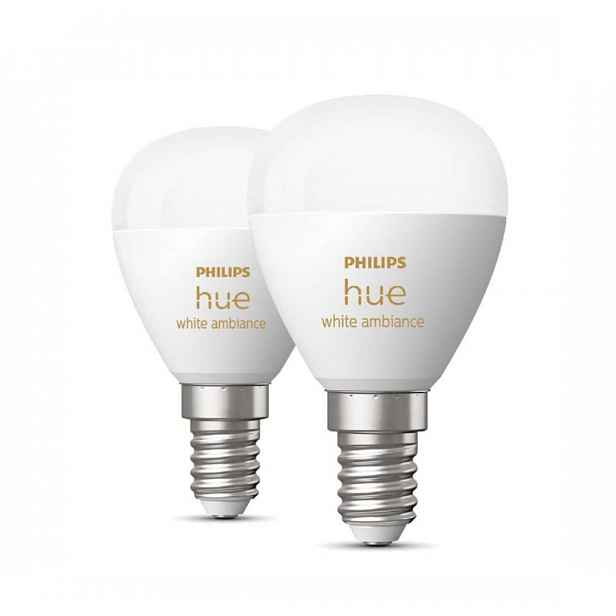 Philips Hue Smart žárovky - Chytrá LED žárovka E14, 5,1 W, stmívatelná, bílé světlo, 2 ks 929003573702