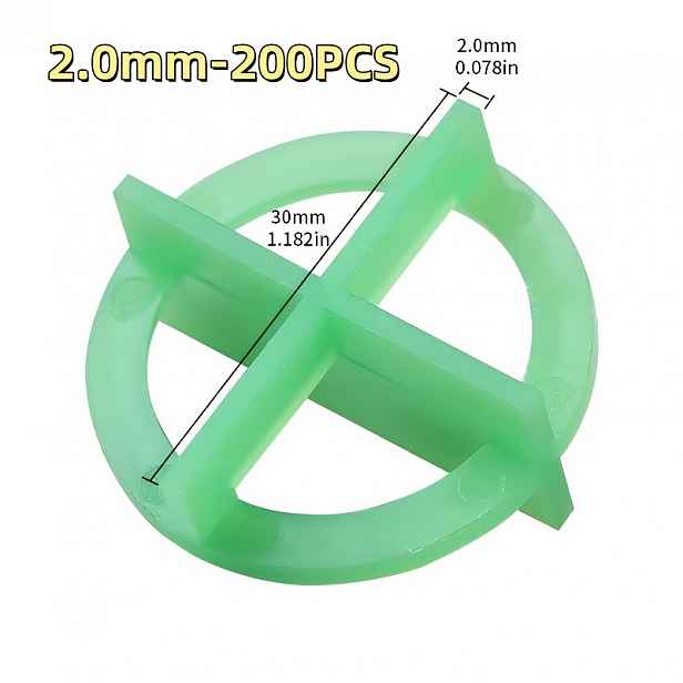 TEMU XXSL 200 ks Opakovaně použitelné kulaté krycí lišty do dlaždic v zelené barvě, dostupné v několika velikostech: 1.0 mm, 1.5 mm, 2.0 mm, 2.5 mm a