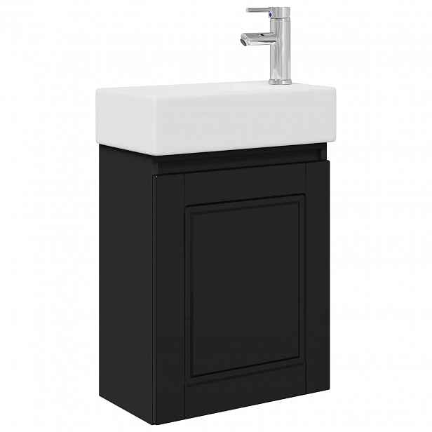 vidaXL Koupelnová skříňka s baterií Černá 45,5 x 22,5 x 84 cm