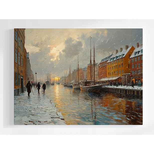 Obraz Na Plátně Canvas Dánsko Kodaň Nyhavn Port Loď Nábřeží 80x60