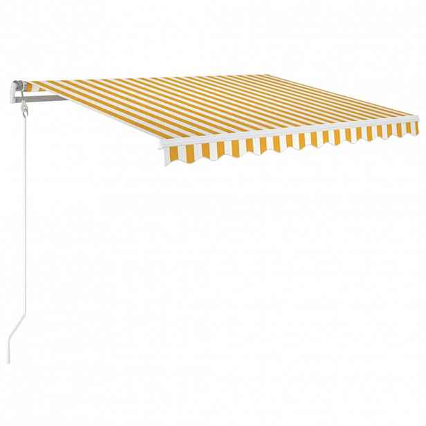 vidaXL Automatická zatahovací markýza 350 x 250 cm žlutobílá