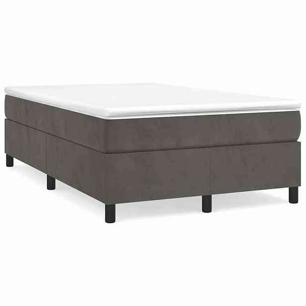 vidaXL Rám postele s boxspringem tmavě šedá 120 x 200 cm samet