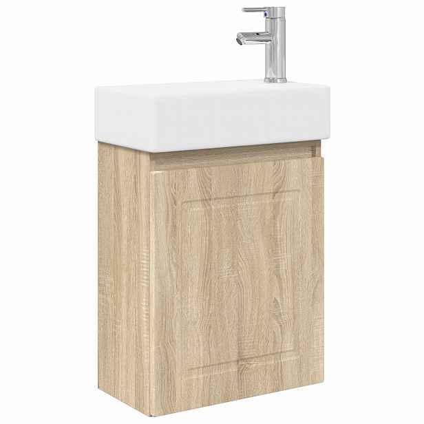 vidaXL Koupelnová skříňka s baterií Dub sonoma 45,5 x 22,5 x 84 cm