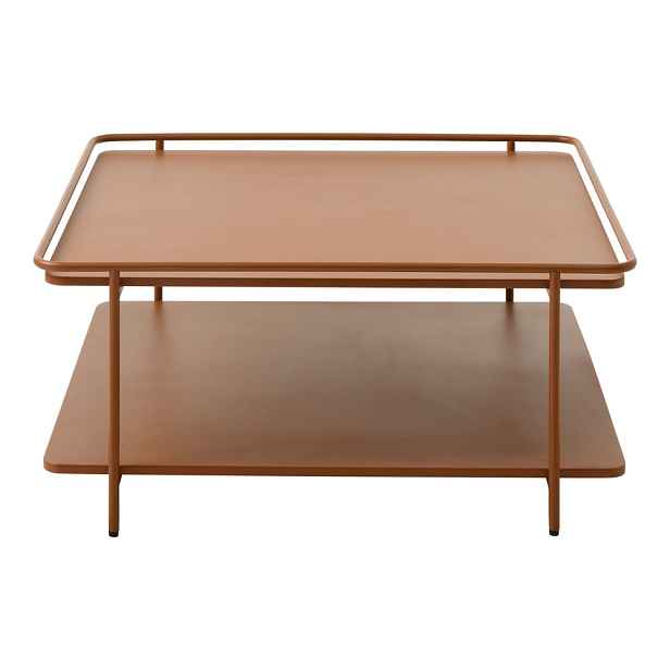Kovový konferenční stolek v terakotové barvě 75x75 cm Yuba – Unique Furniture