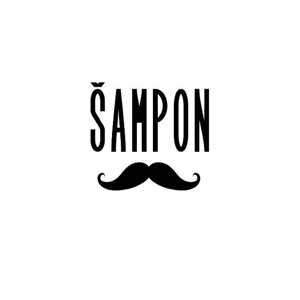 Označto Štítek/nálepka do koupelny Šampon - SLIM, knír Barva písma: Bílá