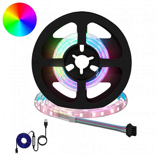 vidaXL LED pás 2 ks Černá a průhledná Měď a plast