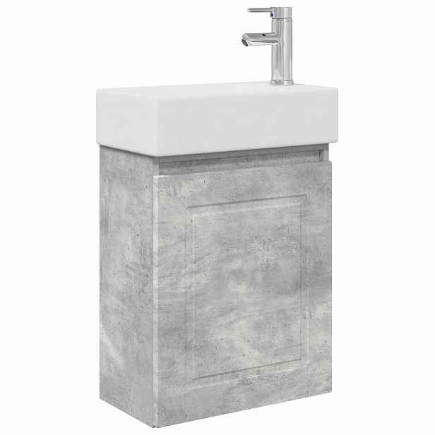 vidaXL Koupelnová skříňka s baterií Betonově šedá 45,5 x 22,5 x 84 cm