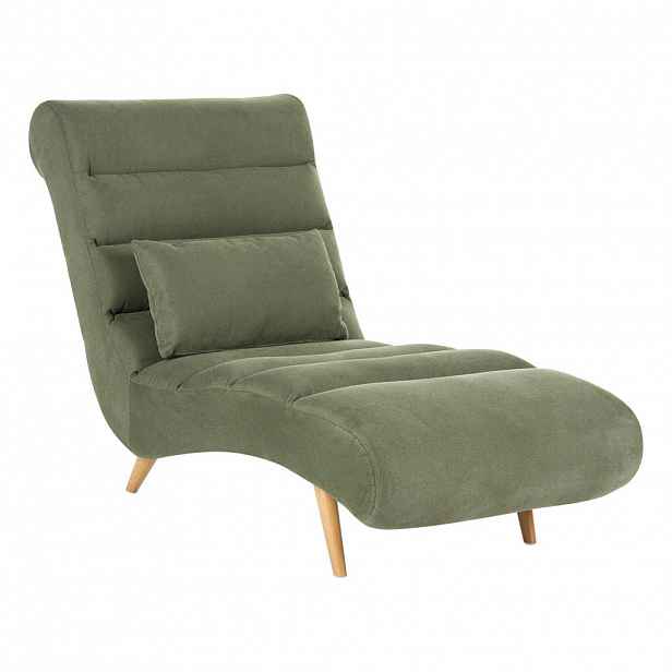 Beliani ČALOUNĚNÉ LEHÁTKO CHAISE LONGUE Látka Zelené Rives