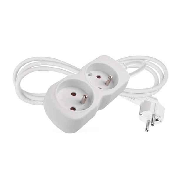 EMOS Prodlužovací kabel se 2 zásuvkami 1 mm² MEZA 1,4 m bílý