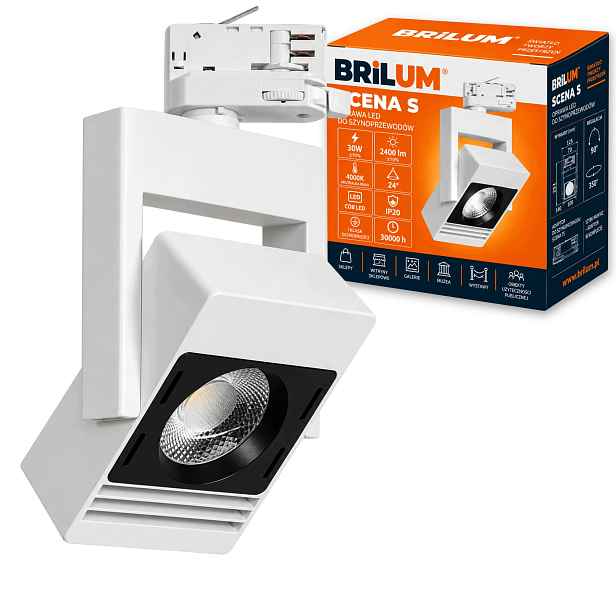 Led kolejnicové svítidlo Scena S 30W 2400lm 4000K 24° Bílá