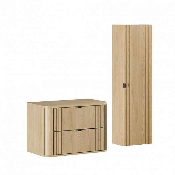 Petits-meubles KOUPELNOVÝ NÁBYTEK 80.4cm Mila 2er-Set Světlý dub