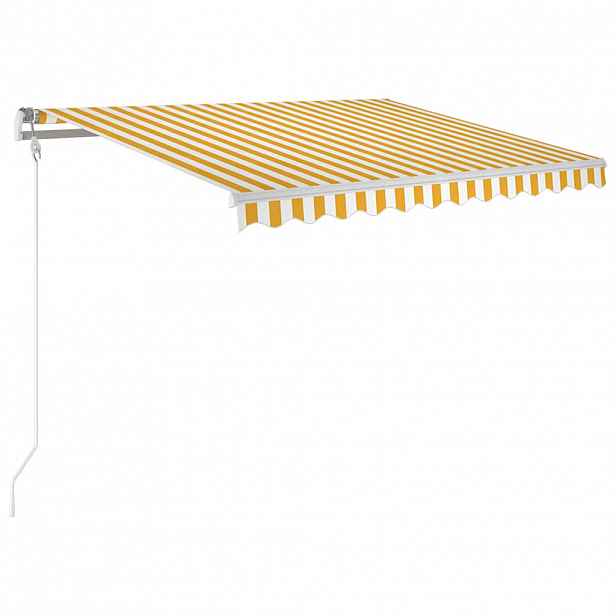 vidaXL Automatická markýza LED a senzor větru 350x250 cm žlutá/bílá