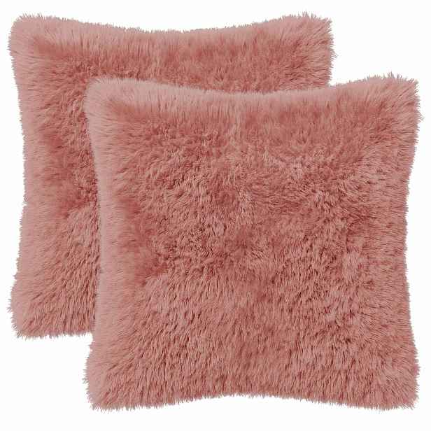 vidaXL Povlak na polštář 2 pcs HEERLEN Růžová 40 x 40 cm PV fleece