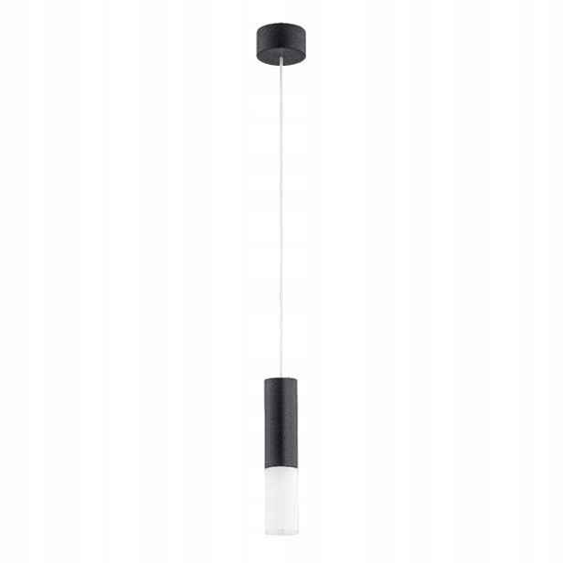 Závěsná lampa minimalistická černá dřevěná tuba nad stůl ostrov bar Alfa