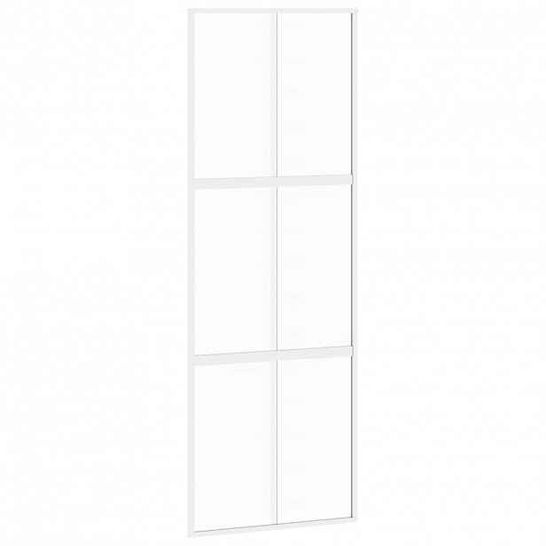 vidaXL Posuvné dveře bílé 76 x 205 cm tvrzené sklo a hliník