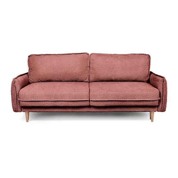 Červená rozkládací pohovka z textilie bouclé 215 cm Patti – Bonami Selection