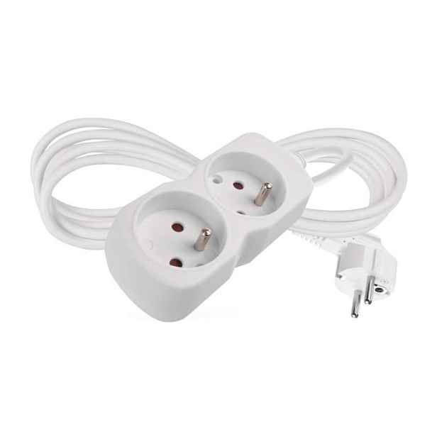 EMOS Prodlužovací kabel se 2 zásuvkami 1 mm² MEZA 2 m bílý