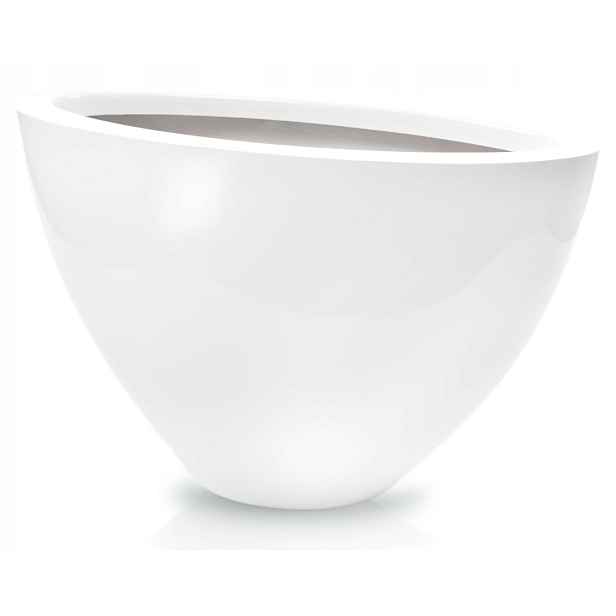 Květináč skleněné vlákno bílý lesk 55 cm x 28 x 35 cm Polnix 95.031.55