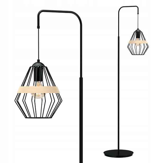 MiLAGRO Stojací lampa Cliff Black 1Xe27 Závěsný stropní lustr