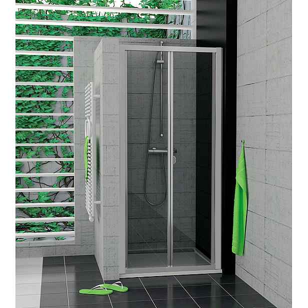 SanSwiss TOPK 0700 01 07 Zalamovací dveře 70 cm, matný elox/sklo