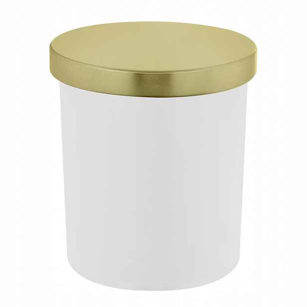 Sklenička na svíčky matná bílá 300 ml se zlatým víčkem 72 kusů