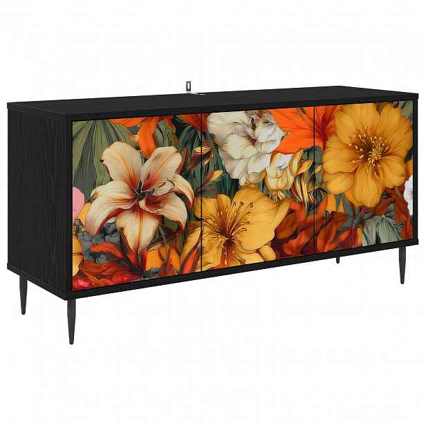 vidaXL Televizní skříň GENNEP 102 x 33 x 51 cm Černý dub