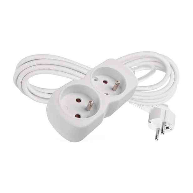 EMOS Prodlužovací kabel se 2 zásuvkami 1 mm² MEZA 3 m bílý