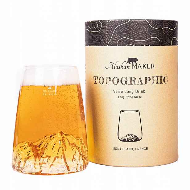 Sklenice Long Drink Mont Blanc Topographic