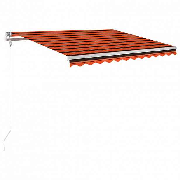 vidaXL Automatická markýza LED a senzor větru 350x250 cm oranžovohnědá