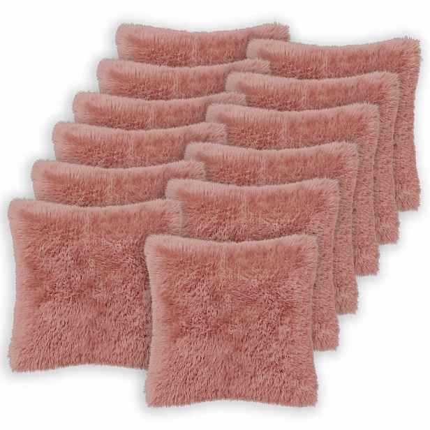vidaXL Povlak na polštář 12 pcs HEERLEN Růžová 40 x 40 cm PV fleece