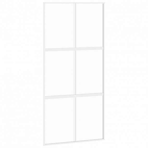 vidaXL Posuvné dveře bílé 102,5 x 205 cm tvrzené sklo a hliník
