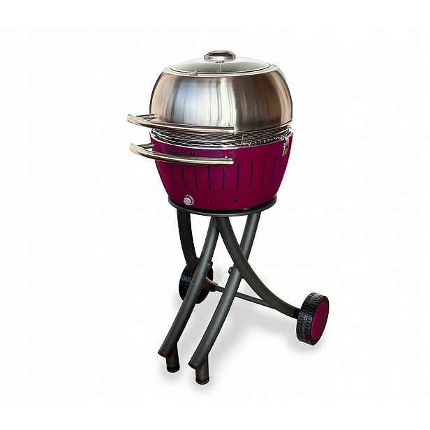 Zahradní gril na uhlí bezkouřový s víkem, popelník LotusGrill XL