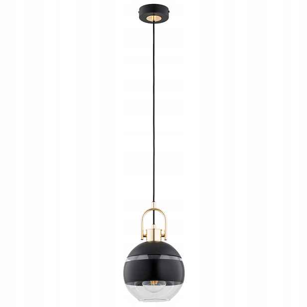 Alfa Závěsná lampa 95 cm Černá Zlatá Kula 1xE27 15W Derol