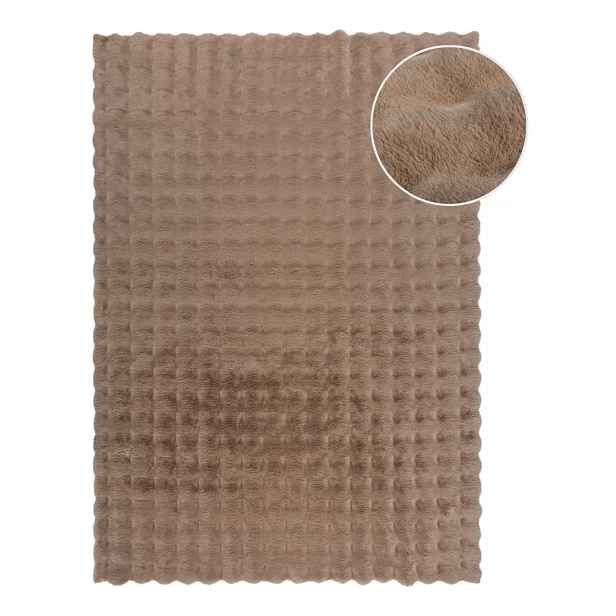 Hnědá syntetická kožešina 180x290 cm Waffle Faux Fur – Flair Rugs