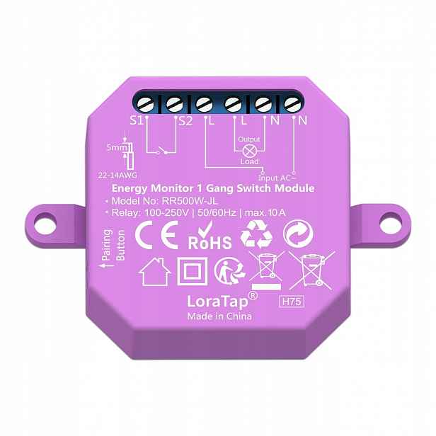 Přepínač Wi-fi Lora Tap Bezdrátový Měřič Spotřeby ENERGIE10A 250V