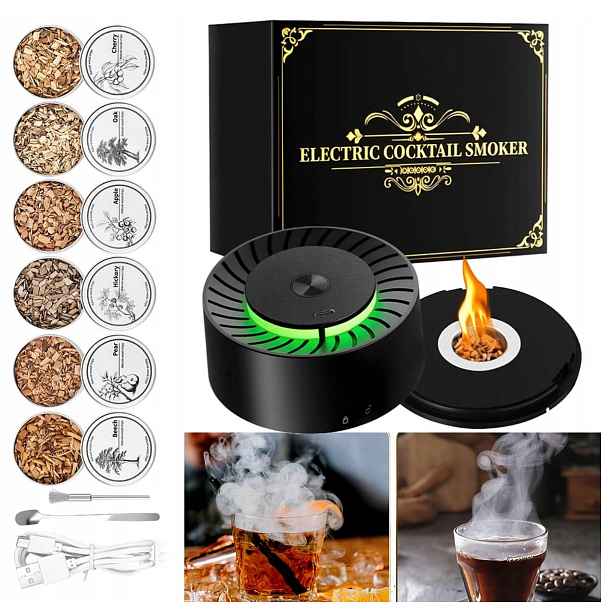 Sada Na Uzení Whisky Elektrický Smoker Se 6 Dřevěnými Hoblinami TP-20