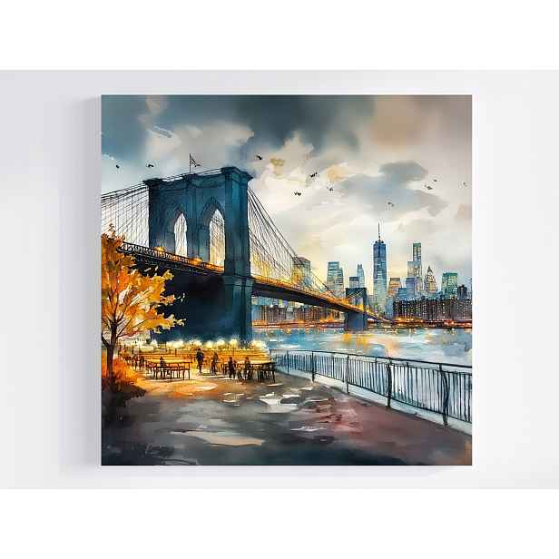 Obraz Na Plátně Canvas Pohled Na New York Nyc Manhattan Most Brooklyn 50x50