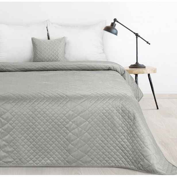 Přehoz na postel Eurofirany polyester 220 cm x 240 cm šedý stříbrný